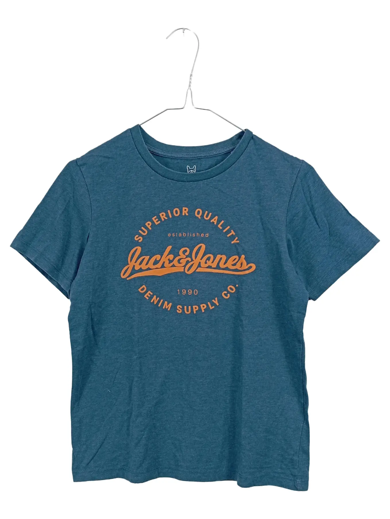 JACK & JONES Kinder T-Shirt Jungen Blau Gr. 152 Kurzarm Logo Baumwolle