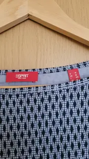 Vorschaubild 5 von Damen Langarm Shirt Blau Geometrisch Muster Gr. XL Baumwolle