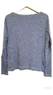 Vorschaubild 3 von Damen Langarm Shirt Blau Geometrisch Muster Gr. XL Baumwolle