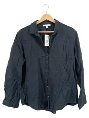 Vorschaubild 1 von Hemdbluse Damen Langarm Baumwolle Blau Gr. 40 L Casual