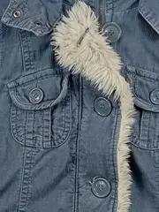 Vorschaubild 3 von EDC by Damen Cord Jacke Gr. M Blau Fellkragen Winterjacke