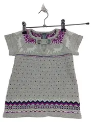 Vorschaubild 1 von Kids Strickkleid Mädchen Gr. 3-4/104 Grau Norwegermuster Weihnachten