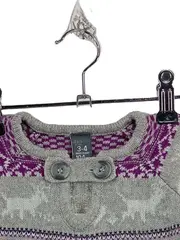 Vorschaubild 2 von Kids Strickkleid Mädchen Gr. 3-4/104 Grau Norwegermuster Weihnachten