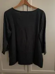 Vorschaubild 3 von Damen Langarmshirt 3/4-Arm Organic Cotton Grau Meliert Gr. XL