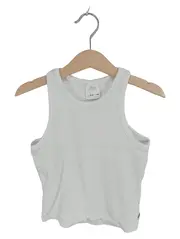Vorschaubild 1 von Mädchen Ripp-Top Tanktop Weiß Gr. 140 Baumwolle Basic