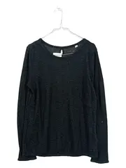 Vorschaubild 1 von Damen Langarmshirt Baumwolle Meliert Grau Gr. L Casual