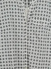 Vorschaubild 3 von Damen Bluse Gr. 38 M Weiß Grafisches Muster Casual Langarm