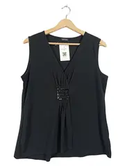Vorschaubild 1 von Damen Bluse ärmellos Schmucksteine schwarz Gr. 42