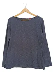 Vorschaubild 1 von Damen Langarmshirt Gr. 42/XL Blau Weiß Gestreift Maritim