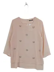 Vorschaubild 1 von Damen Bluse Gr. 36 Rosa Strass Applikationen Elegant