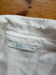 Vorschaubild 4 von Blusenkleid Damen Gr. 36 Weiß Baumwolle Hemdblusenkleid