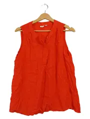 Vorschaubild 1 von Damen Bluse Ärmellos Orange Gr. M Rüschen Casual Top