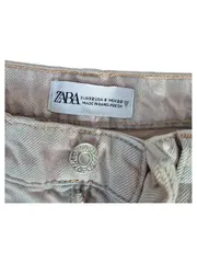 Vorschaubild 3 von Damen Jeans Wide Fit Beige Gr. 32 W32 High Waist Fransen