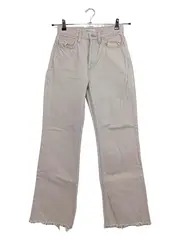 Vorschaubild 1 von Damen Jeans Wide Fit Beige Gr. 32 W32 High Waist Fransen