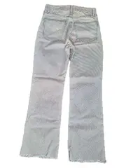 Vorschaubild 4 von Damen Jeans Wide Fit Beige Gr. 32 W32 High Waist Fransen