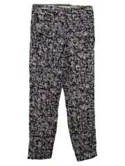 Vorschaubild 3 von Stoffhose Damen Gr. 44 Lyocell Muster schwarz weiß Modern