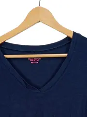Vorschaubild 2 von Denim Damen Langarmshirt V-Ausschnitt Blau Gr. M