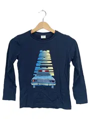 Vorschaubild 1 von Langarmshirt Jungen 128 Blau Fahrzeuge Logo Print Baumwolle Freizeit