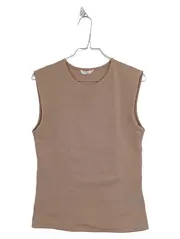 Vorschaubild 1 von Damen Top Ärmellos Beige Basic Rundhals Gr. L 40