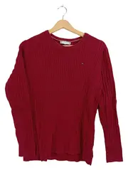 Vorschaubild 1 von Damen Pullover Zopfstrick Rot Gr. 40 L Freizeit Strick