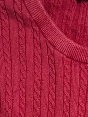 Vorschaubild 5 von Damen Pullover Zopfstrick Rot Gr. 40 L Freizeit Strick