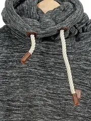 Vorschaubild 2 von Herren Hoodie Kapuzenpullover Gr. L Grau Meliert Schalkragen
