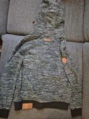 Vorschaubild 3 von Herren Hoodie Kapuzenpullover Gr. L Grau Meliert Schalkragen