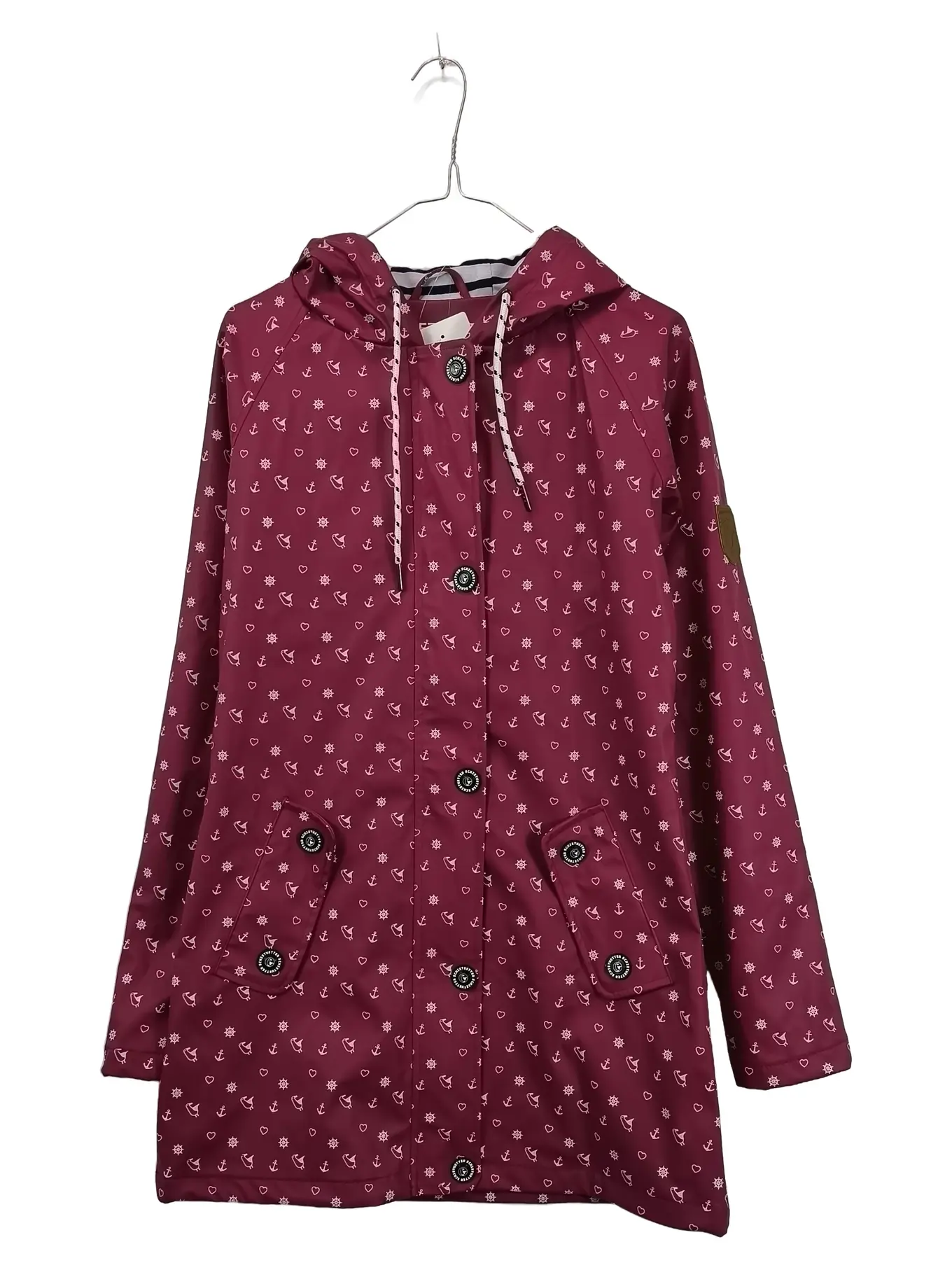 SCHIETWETTER Regenjacke Damen Gr. 34 XS Pink Maritim Anker Herz Friesennerz