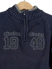 Vorschaubild 2 von Pullover Jungen Strickpullover Troyer Gr. 104-110 Blau Baumwolle Mix