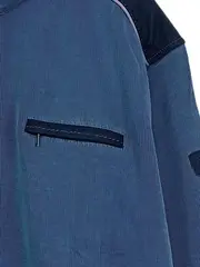 Vorschaubild 3 von Herren Pullover 1/4 Zip Troyer Blau Baumwolle Gr. XL