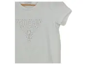 Vorschaubild 2 von Damen T-Shirt Gr. M Weiß Lochmuster Baumwolle Casual Alltag