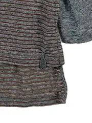 Vorschaubild 3 von EDC Damen Langarmshirt Gr. M Grau Gestreift 3/4 Arm Leinen Polyester