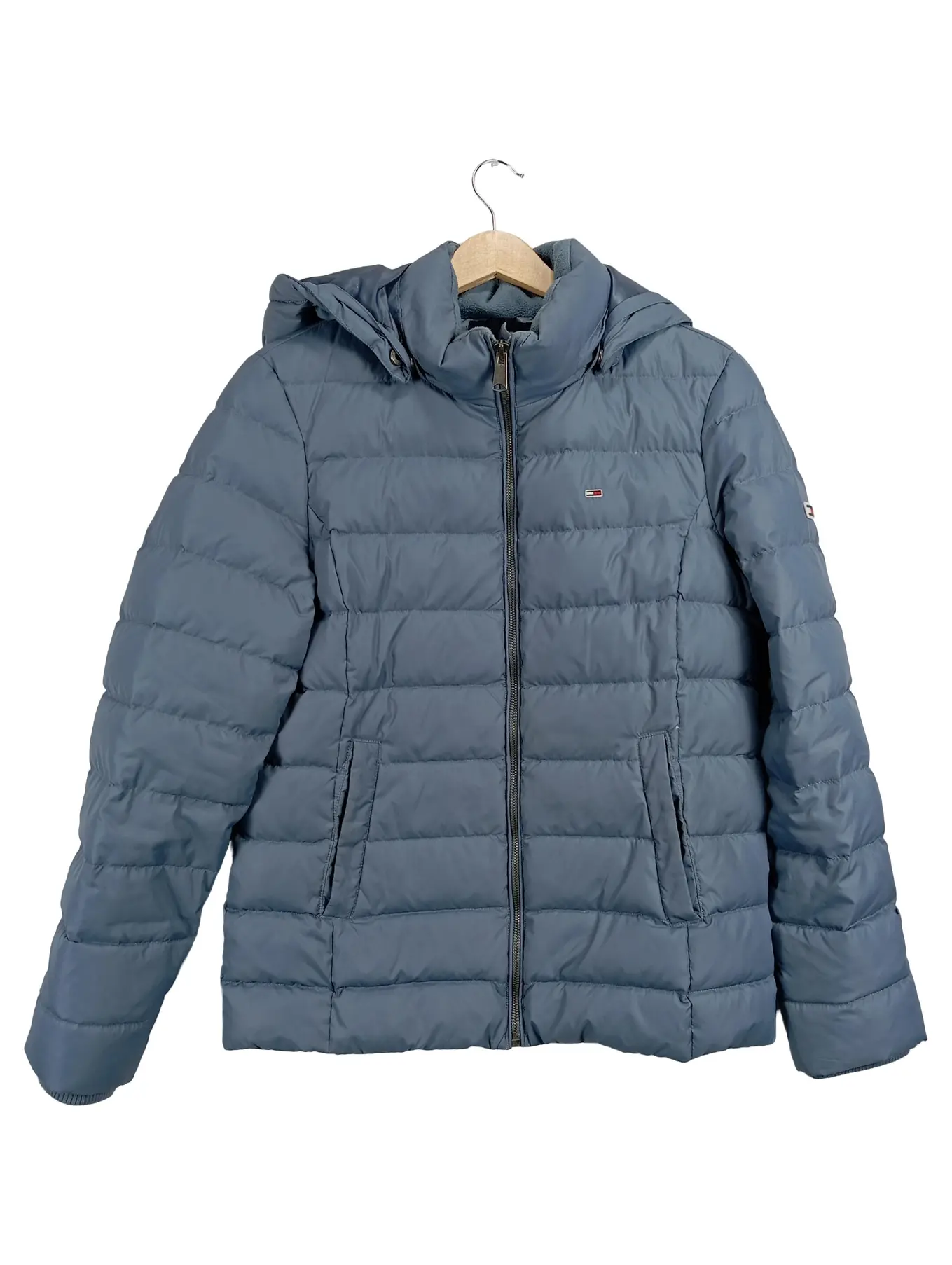 TOMMY JEANS Steppjacke Damen Jacke Gr. 40/L Blau Kapuze Übergangsjacke