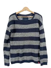 Vorschaubild 1 von Herren Pullover Strickpullover Gr. M Blau Grau Gestreift