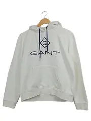 Vorschaubild 1 von Hoodie Herren Kapuzenpullover Gr. M Weiß Logo Stickerei Baumwolle