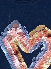 Vorschaubild 4 von Mädchen T-Shirt Kurzarm Pailletten Blau Baumwolle Gr. 110