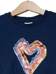 Vorschaubild 3 von Mädchen T-Shirt Kurzarm Pailletten Blau Baumwolle Gr. 110