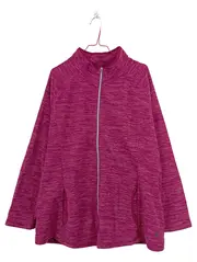 Vorschaubild 1 von Damen Fleecejacke Gr. 50/52 Pink Meliert Reißverschluss