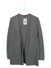 Vorschaubild 1 von Damen Strickjacke Cardigan Langarm Rippstrick Grau Gr. 40 L