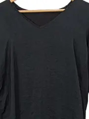 Vorschaubild 3 von Damen Langarmshirt V-Ausschnitt Schwarz Basic Gr. S/36