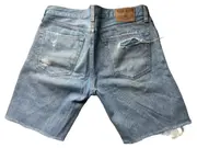Vorschaubild 5 von Herren Jeans Shorts W32 Blau Destroyed Denim Distressed