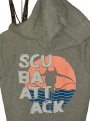 Vorschaubild 5 von Sweatjacke Weste Kapuze Damen Grau Gr. 36;S Scuba Attack Print Baumwolle