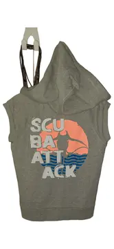 Vorschaubild 2 von Sweatjacke Weste Kapuze Damen Grau Gr. 36;S Scuba Attack Print Baumwolle