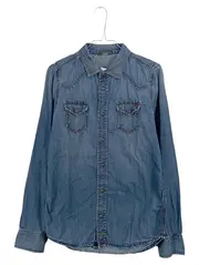 Vorschaubild 1 von Herren Jeanshemd Western-Style Denim Hemd Gr. S Blau Baumwolle