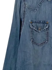 Vorschaubild 3 von Herren Jeanshemd Western-Style Denim Hemd Gr. S Blau Baumwolle