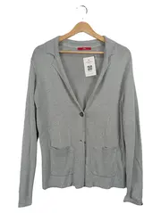 Vorschaubild 1 von Strickjacke Damen Grau Meliert Gr. 42/XL Langarm Casual Viskose