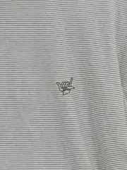 Vorschaubild 2 von Herren T-Shirt Gestreift Gr. 36/S Regular Fit Grau Weiß
