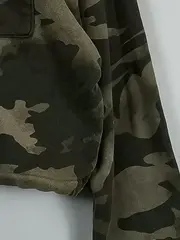 Vorschaubild 5 von Sweatshirt Damen 36 S Camouflage Cropped Pullover Baumwolle Logo Zip