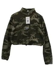 Vorschaubild 1 von Sweatshirt Damen 36 S Camouflage Cropped Pullover Baumwolle Logo Zip
