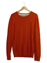 Vorschaubild 1 von Herren Pullover Basic Baumwolle Langarm Rundhals Orange M